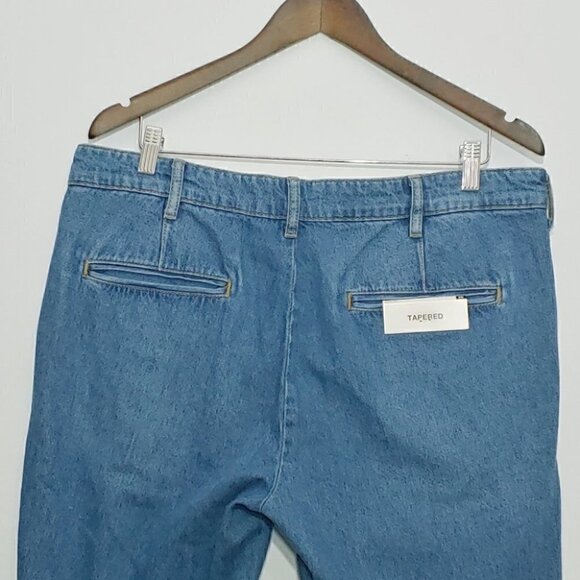 NWT ZARA Men's medium wash pleated tapered jeans - Picture 5 of 11